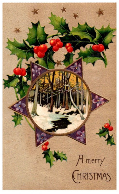 Christmas  , winter scene, Star of David