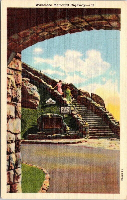 Whiteface Memorial Highway Lake Placid New York Scenic Linen Postcard 