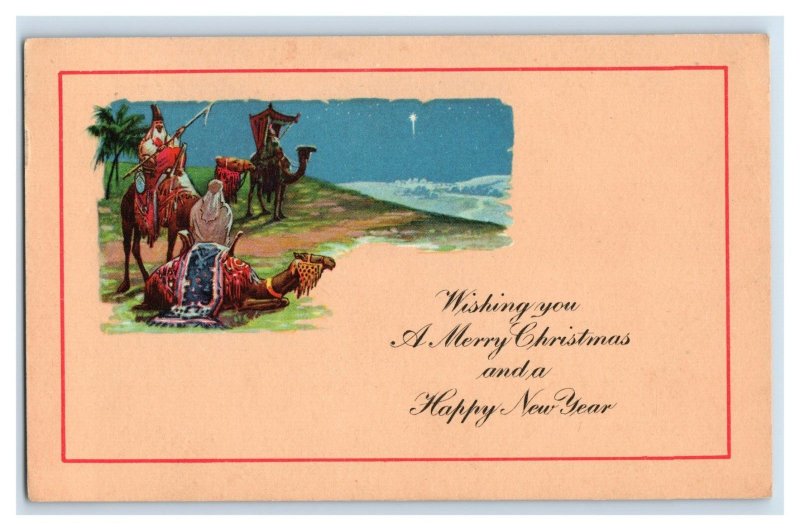 Three Wise Men Christmas Star Of Bethlehem Vintage Postcard P98 