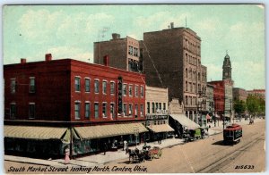 c1910s Canton, OH South Market St Looking North Downtown Car Postcard Main A101