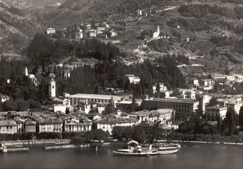 Vintage Postcard Real Photo Lago Di Como Bellano Dall' Aereo Italy IT  RPPC