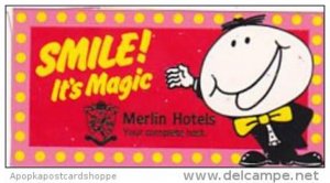 MERLIN HOTELS WORLDWIDE VINTAGE LUGGAGE LABEL