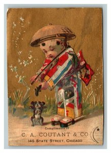 Vintage 1880's Victorian Trade Card CA Coutant & Co Millinery Japanese Kimono