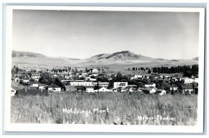 Hot Springs Montana MT Postcard RPPC Photo Bird's Eye View c1950's Vintage