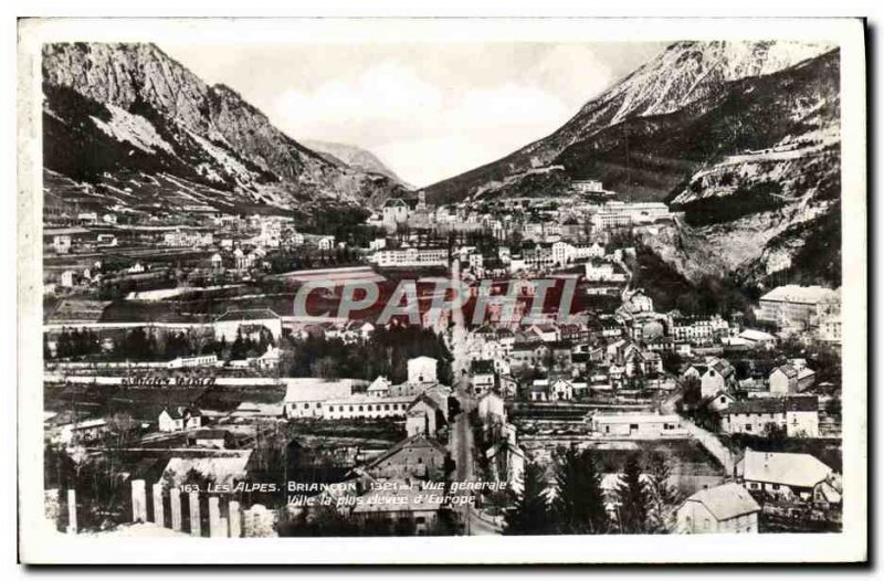 Old Postcard The Alps Briancon General view