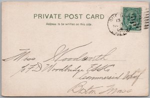 1904 Quebec Canada Postcard Champlain Monument Dufferin Terrace Chateau H82