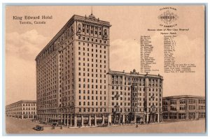 Toronto Ontario Canada Postcard King Edward Hotel United Hotels c1910