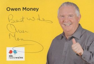 Owen Money BBC Radio Wales Welsh Hand Signed Card Photo