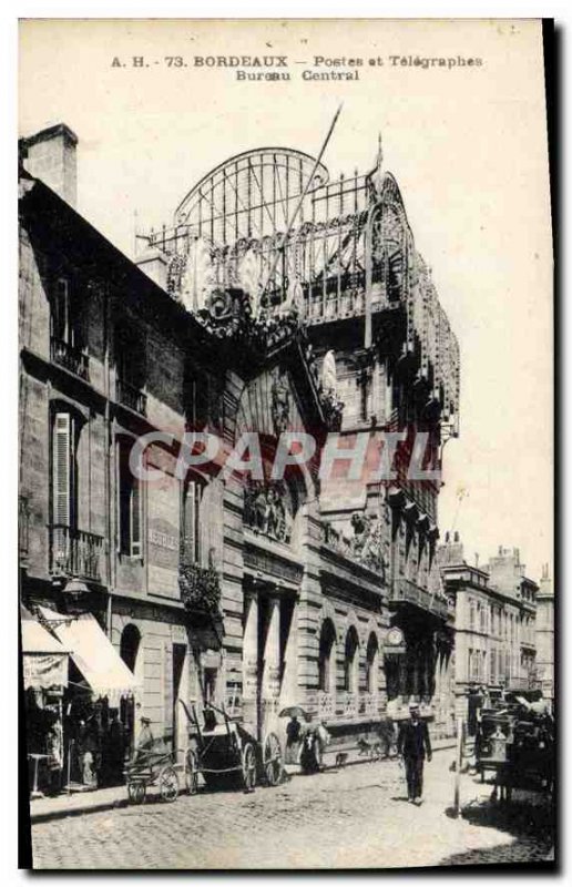 Postcard Old Bordeaux Port Autonome de Bordeaux Post Office Telegraphs Central