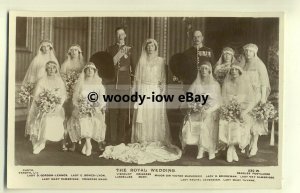 r0115 - Princess Mary , Viscount Lascelles wedding group - postcard