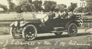 Missouri Valley IOWA RPPC 1915 GOVERNOR CLARK Brass Era Auto COUNTY FAIR Crowd