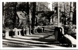 Real Photo Postcard Manzanita Lake Lodge in Manzanita Lake, California~133522