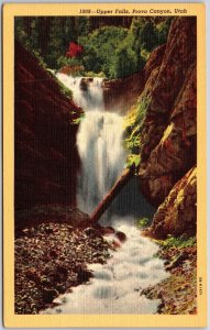 Utah, Upper Falls, Provo Canyon, Waterfalls, Wasatch Mountains, Vintage Postcard