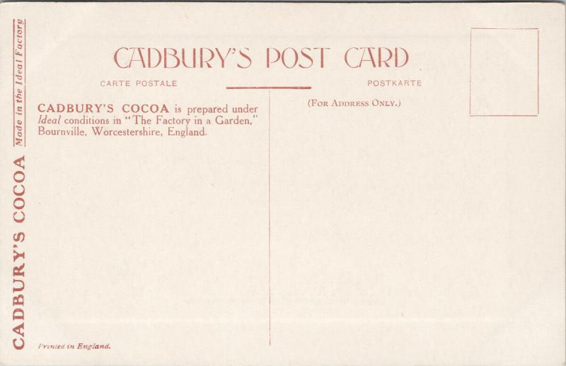 Cadbury's Cocoa Bournville England Girls Recreation Grounds Advert Postcard E36