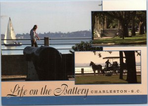 postcard South Carolina Charleston - Life on the Battery