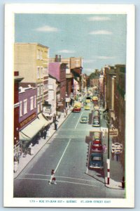 Quebec Canada Postcard St. John Street East c1930's Vintage Unposted