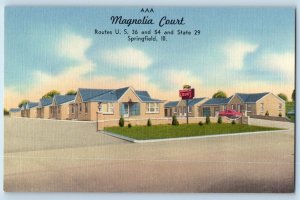 Springfield Illinois Postcard Magnolia Court General View Building 1940 Unposted