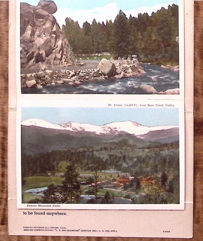 1940s MT EVANS REGION COLORADO SOUVENIR FOLDER POSTCARD 8 VIEWS  Z3283