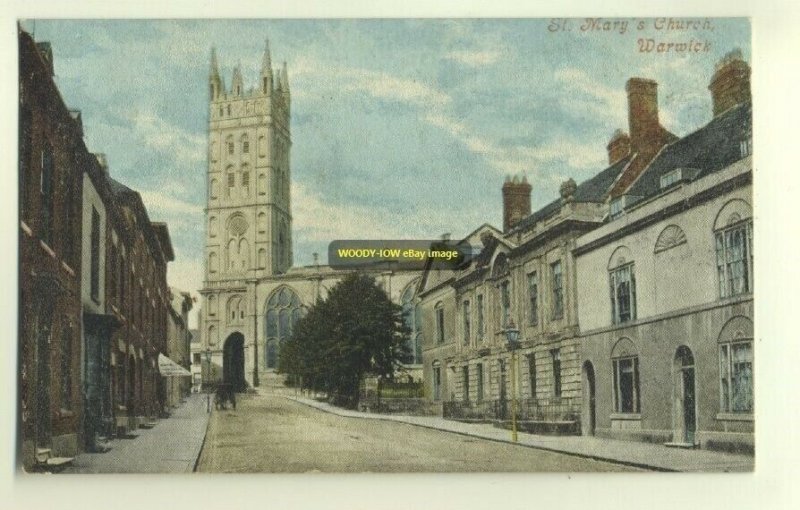 cu1245 - St Mary's Church , Warwick , Warwickshire - postcard