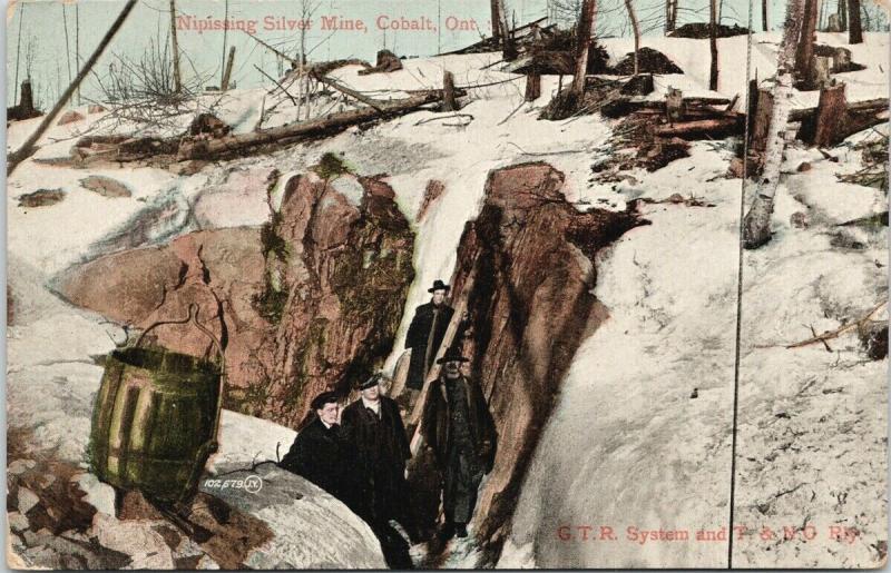 Nipissing Silver Mine Cobalt Ontario ON GTR System T & NO Railway Postcard E58