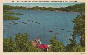 Postcard Watauga Dam Boat Dock Shores Watauga Lake East Tennessee TN