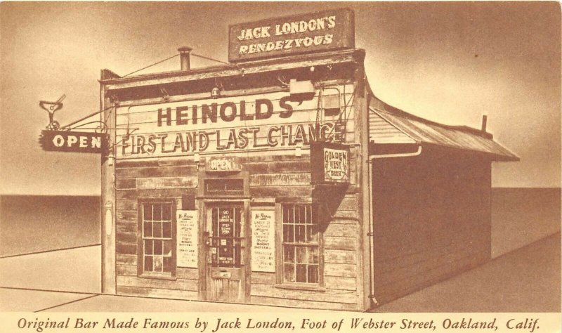 Oakland California 1940s Postcard Heinold's First & Last Chance Jack London