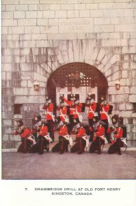 Kingston Ontario Canada Fort Henry Drawbridge Drill Vintage Chrome Postcard