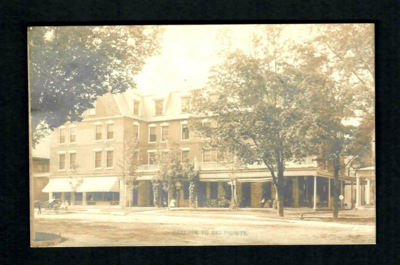 #130 RPPC Vt. Vintage Brandon and Vacinity Woman Sitting Street Horse & Carriage