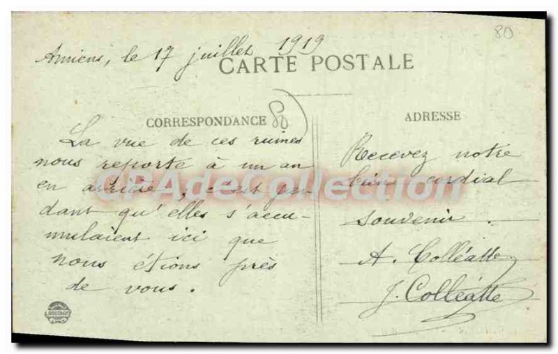 Old Postcard Amiens Rue Victor Hugo
