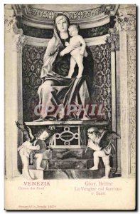 Old Postcard Venezia Giov Bellini La Vergine Col Bambino e Santi