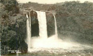 Hawaii Hilo Beautiful Rainbow Falls 1940s RPPC Photo Postcard 22-1411