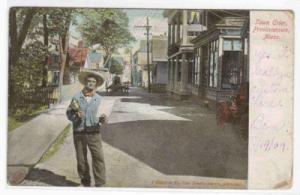 Town Crier Provincetown MA 1909 postcard