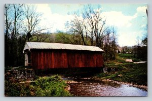 Kent's Run Covered Bridge in Perry County Ohio Vintage Postcard 0062