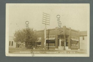 Goddard KANSAS RPPC c1918 BANK MAIN STREET nr Wichita Maize Cheney Hutchinson