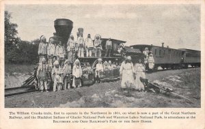 Baltimore Maryland Glacier Nat'l. Park Natives & Wm. Crooks Train, PC U18398