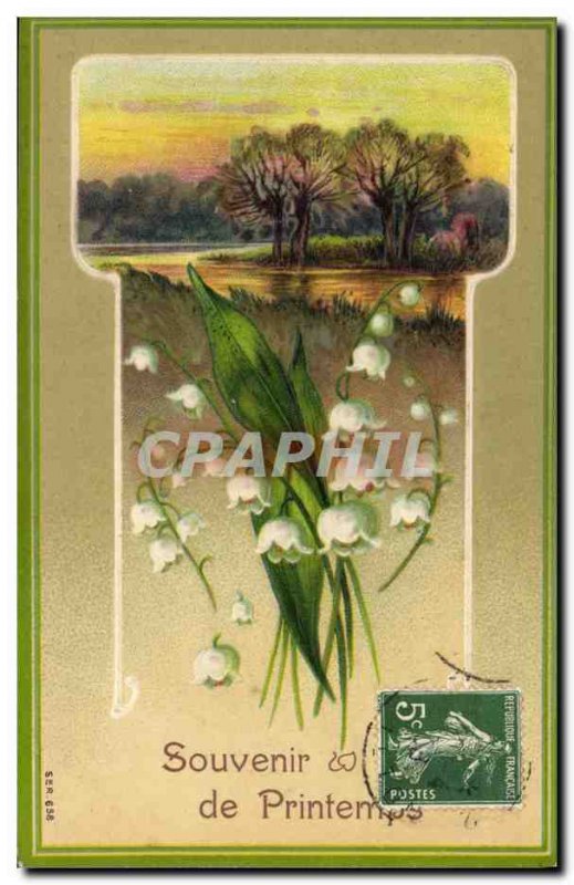 Old Postcard Fantasy Flowers Lily of the valley