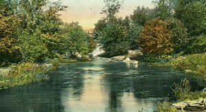 Postcard Antique View of Dam at Swan lake, Stevensville, N.Y.       R5