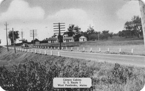 CANARY CABINS West Pembroke, Maine Route 1 Roadside c1940s Rare Vintage Postcard