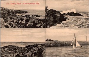 Multi Ocean Views, Kennebunkport ME c1913 Vintage Postcard M16