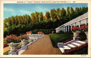 Gardens Yaddo Spencer Trask Estate Saratoga Springs NY New York Linen Postcard 