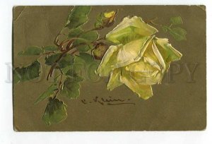 3051539 Yellow ROSES by C. KLEIN old PFB embossed PC