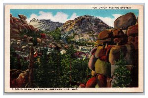 Solid Granite Canyon Sherman Hill WYO Wyoming On Union Pacific System Postcard 