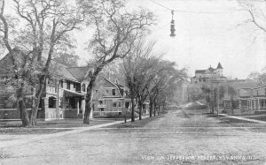 Jefferson Street Scene SAVANNA, IL Carroll County c1910s Vintage Postcard