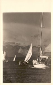 Vintage Postcard Real Photo RPPC Boats and Ships Sailing on the Ocean