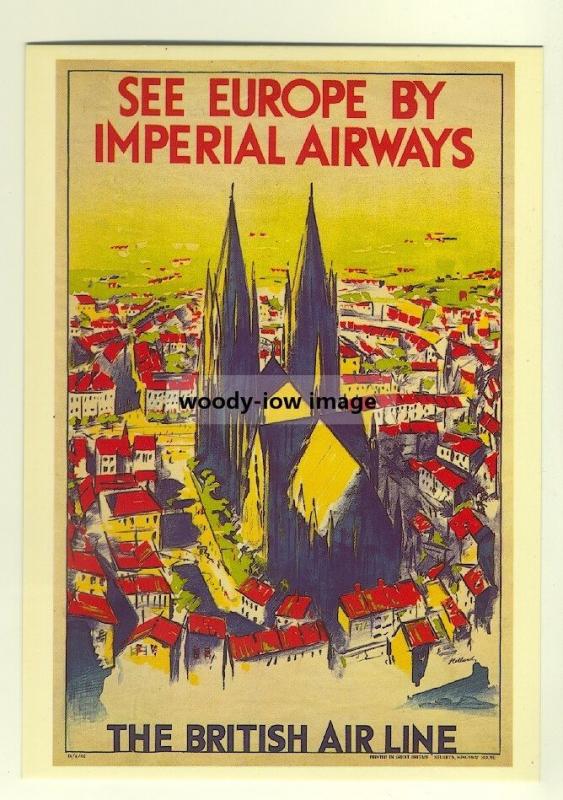 ad2671a - See Europe by Imperial Airways - modern poster advert postcard