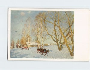 Postcard A Sunny Day in March By K. Yuon, The Tretyakov Gallery, Moscow, Russia