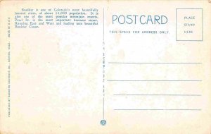 Pearl Street Business District Boulder Colorado 1920s postcard