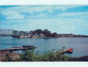 Pre-1980 BRIDGE AT INDIAN ISLAND Old Town - Near Bangor Maine ME hp5277-12