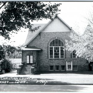 c1950s Sigourney, IA RPPC Christian Church Real Photo Postcard Rally Day A112