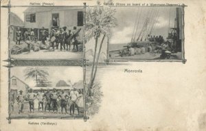 liberia, MONROVIA, Native Pessys, Yardboys, Kroos on Board Woermann Steamer 1905 